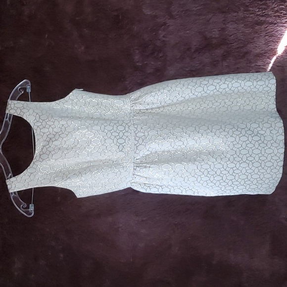 ERIN Gold and Cream Bow Cut-Out Dress NWOT - Picture 2 of 6